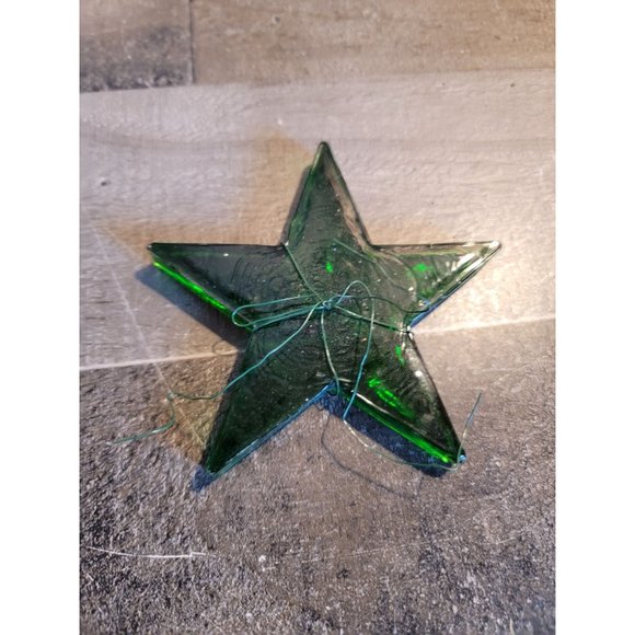 Green Stained star acrylic star wired gift decor xmas figure - Picture 1 of 3